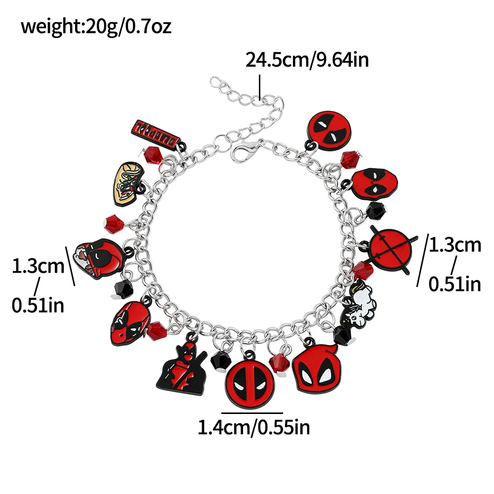 Новый браслет в стиле Дэдпула для женщин и мужчин милая женская модель Y2K цепь с