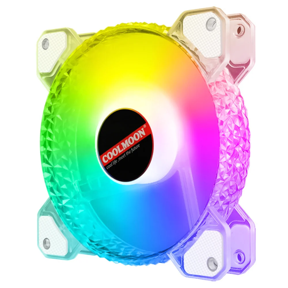 

Diamond ARGB Computer Motherboard Main Box Synchronous Temperature Control PWM Radiator 12CM Water Cooling Fan 3PIN Color Light