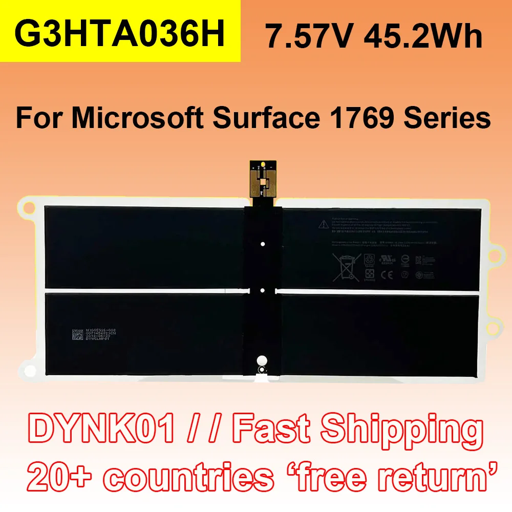 Высококачественный аккумулятор DYNK01 G3HTA036H для Microsoft Surface Book 1769 ноутбука 1 2 серии