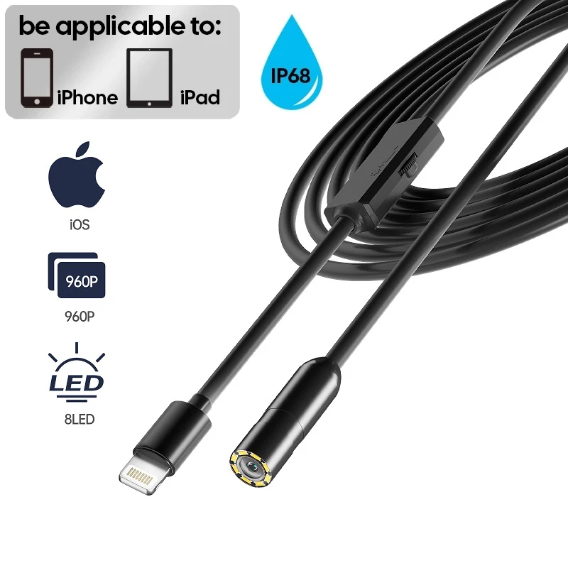 

Камера-эндоскоп Водонепроницаемая, 8 мм, USB