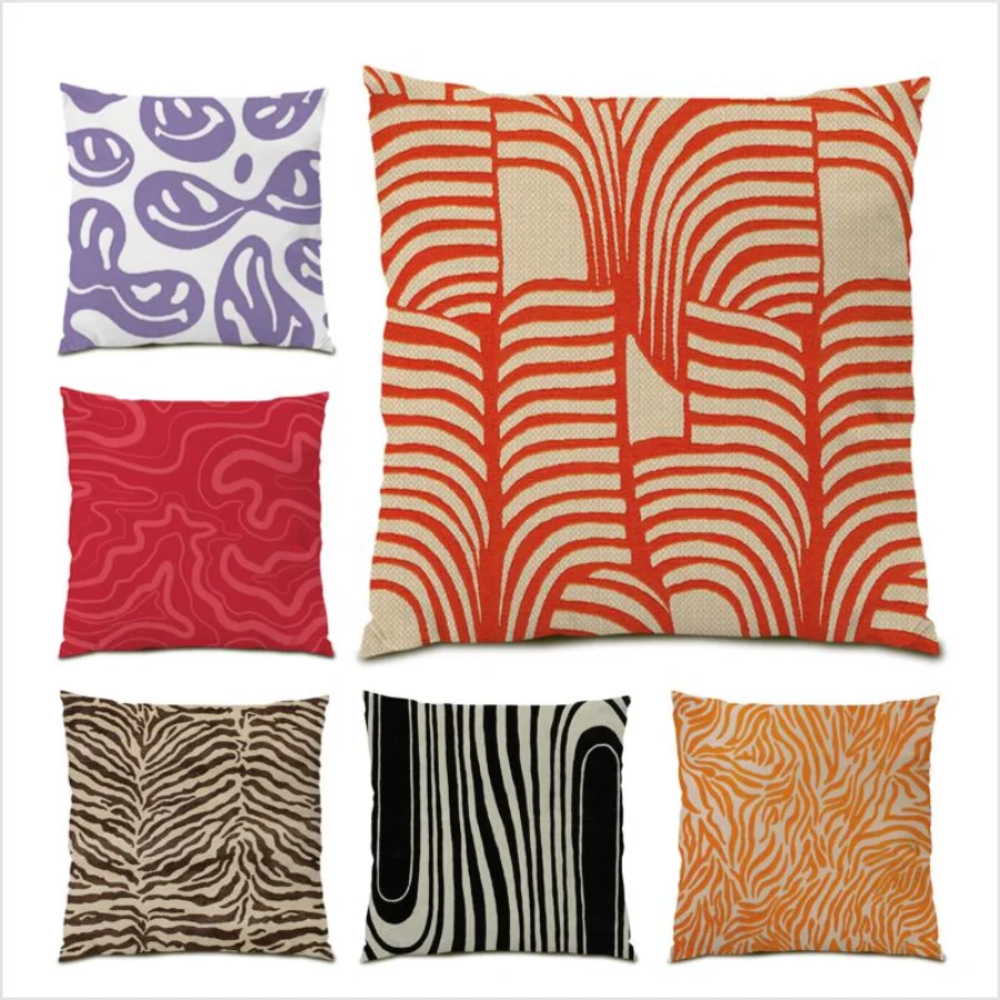

Pillow Cover Cushion Cover 45x45 Decoration Home Line Living Room Decoration Abstract Throw Pillow Covers Oil Painting Bed E0426