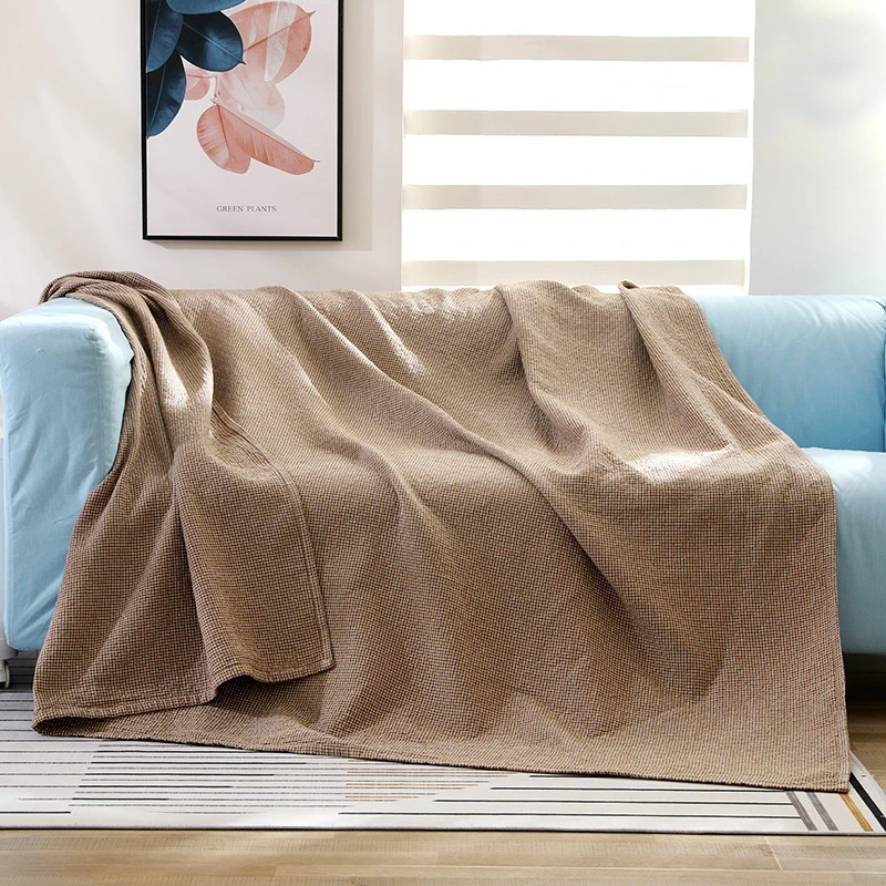 

Хлопковое вязаное покрывало в клетку, двустороннее дорожное покрывало, декоративное покрывало в скандинавском стиле для дивана, кровати, г...