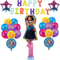 cartoon encanto latex balloon birthday party supplies decoration baby shower girl child favor gift birthday balloon banner set