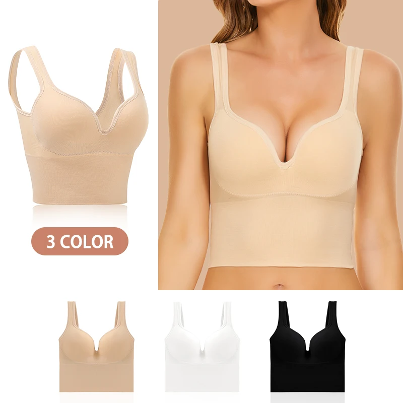 

1/3pcs Bras For Women Underwear V neck Female Sports Bra Sexy Lingerie Push Up Bra Top Bralette U back Without Bones Frame Bras
