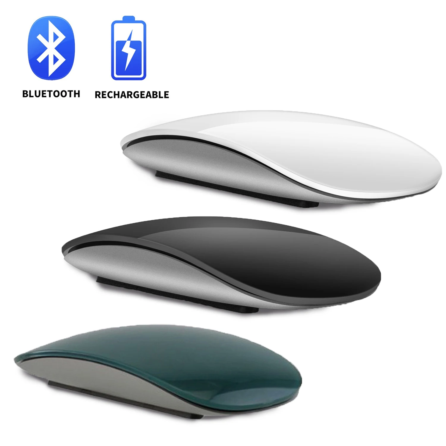 

Bluetooth беспроводная Волшебная перезаряжаемая ультратонкая Лазерная Бесшумная сенсорная мышь эргономичные портативные мыши для Apple Macbook Mac PC