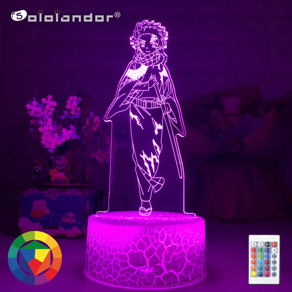 

2022 Newest Kamado Tanjirou Figure 3d Night Lamp for Child Bedroom Decor Nightlight Kids Led Night Light Demon Slayer Gifts