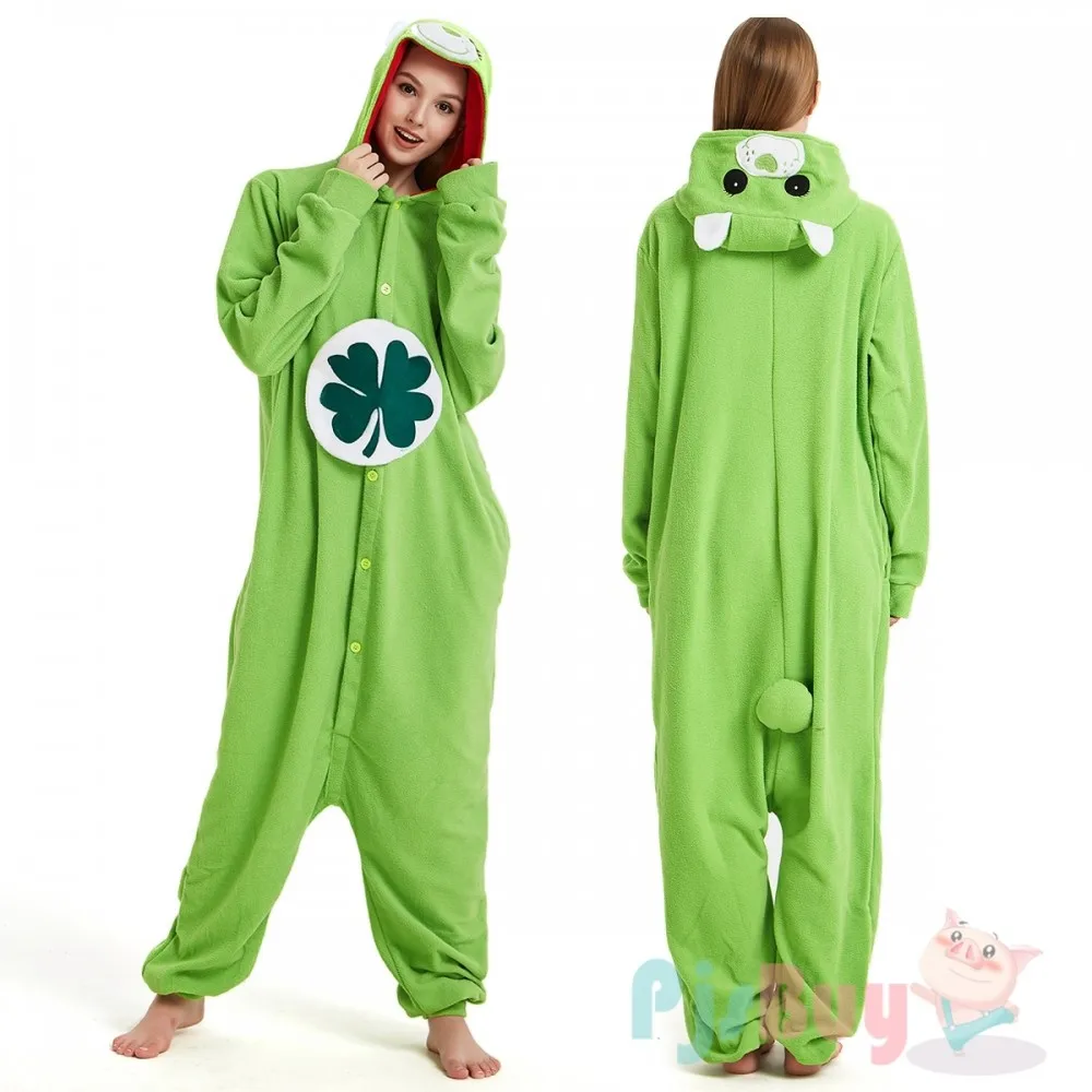 Animal Onesie Cartoon Bear Kigurumis Adult Women Men Pajama Sleep Overall Polar Fleece Cosplay Jumpsuit  Halloween Costumes