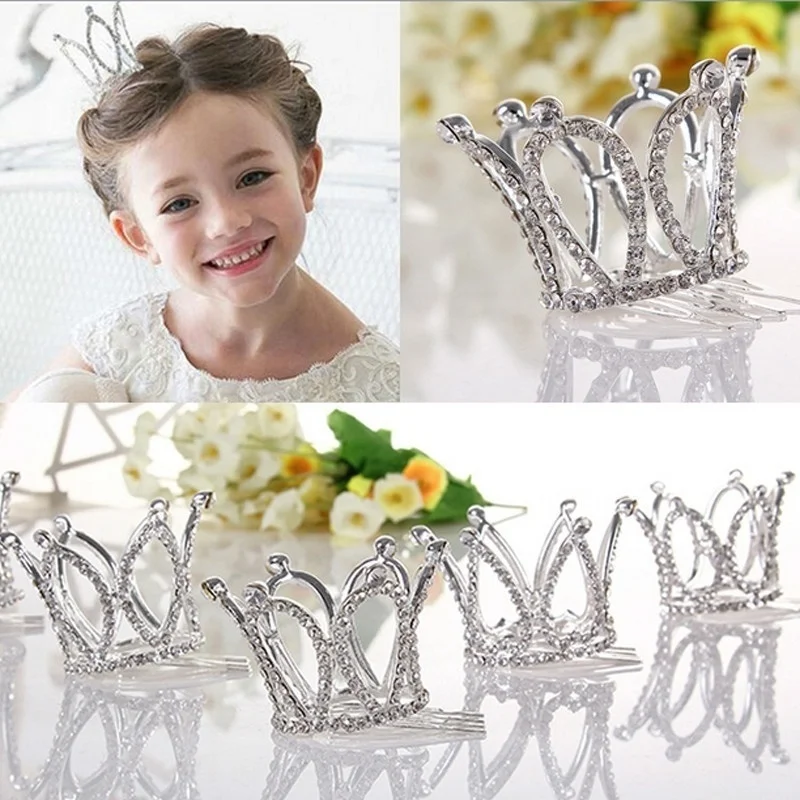 

Kids Girls Glitter Crystal Rhinestone Twinkle Princess Crown Tiara Flower Girl Wedding Birthday Prom Hair Accessories