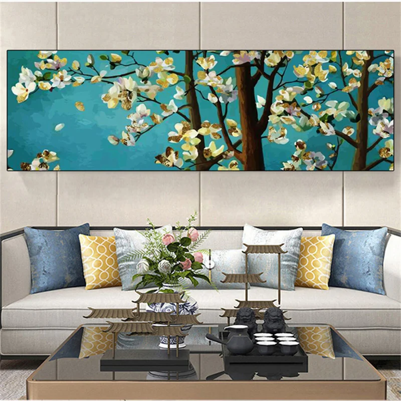 

AIBIJIA Oil Painting On Canvas Bird Tree Landscape Posters and Prints Colorful Wall Pictures for Living Room Home Decor