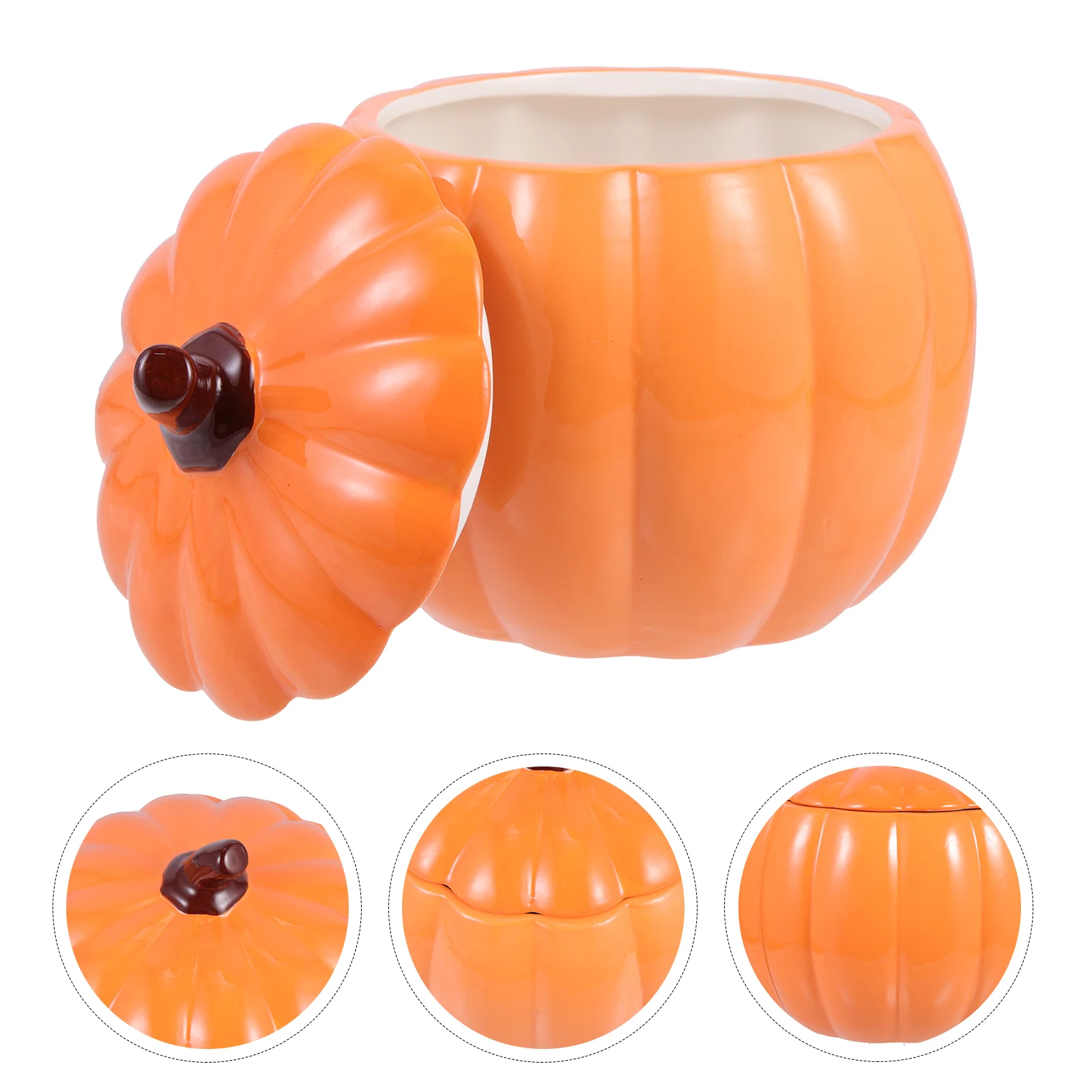 

Halloween Pumpkin Cups Harvest Festival Jar Soup Holder Creative Shaped Bowl Food Containers Lids