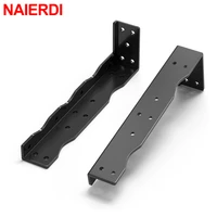 naierdi 2 pieces hidden heavy duty shelf brackets black steel triangle furniture wall bracket countertop support brackets