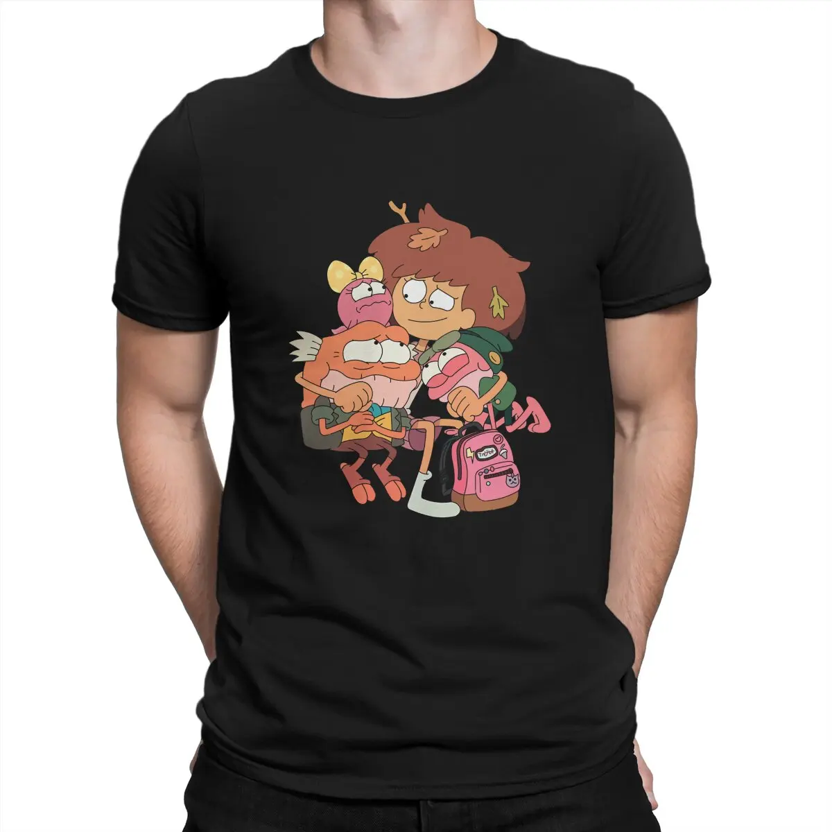 

Men's Anne And Plantar Family T Shirts Anime Amphibia Anne Boonchuy Sprig Tops Funny Short Sleeve Round Neck Tee Shirt