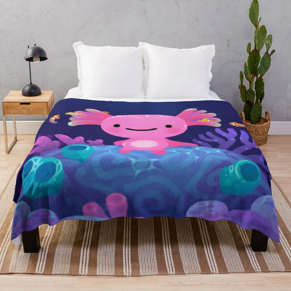 

Coral axolotl Throw Blanket Soft