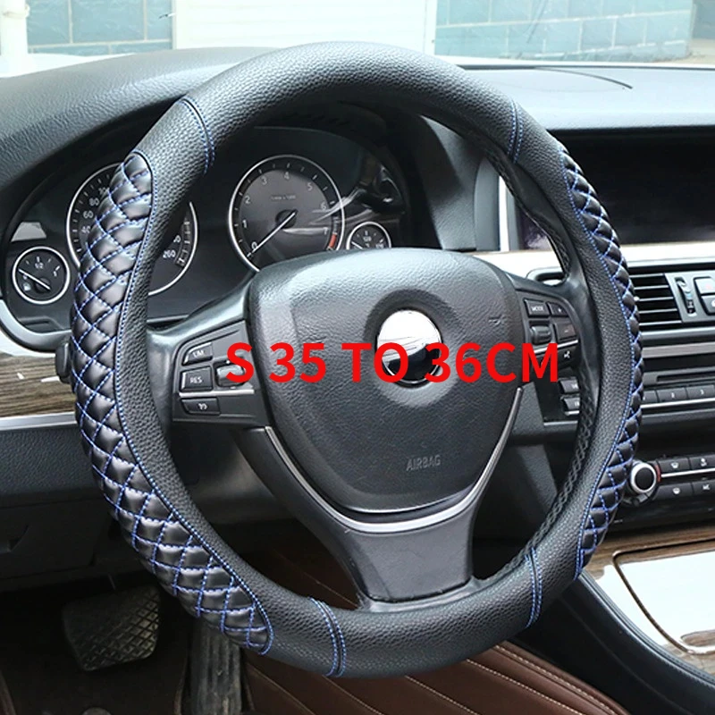 

Автомобильный чехол на руль 35, 36, 37, 38, 39, 40 см, кожаный протектор для BMW, Audi, Ford, Honda Civic, Toyota, Ford, Mazda, Lada, Hyundai Kia