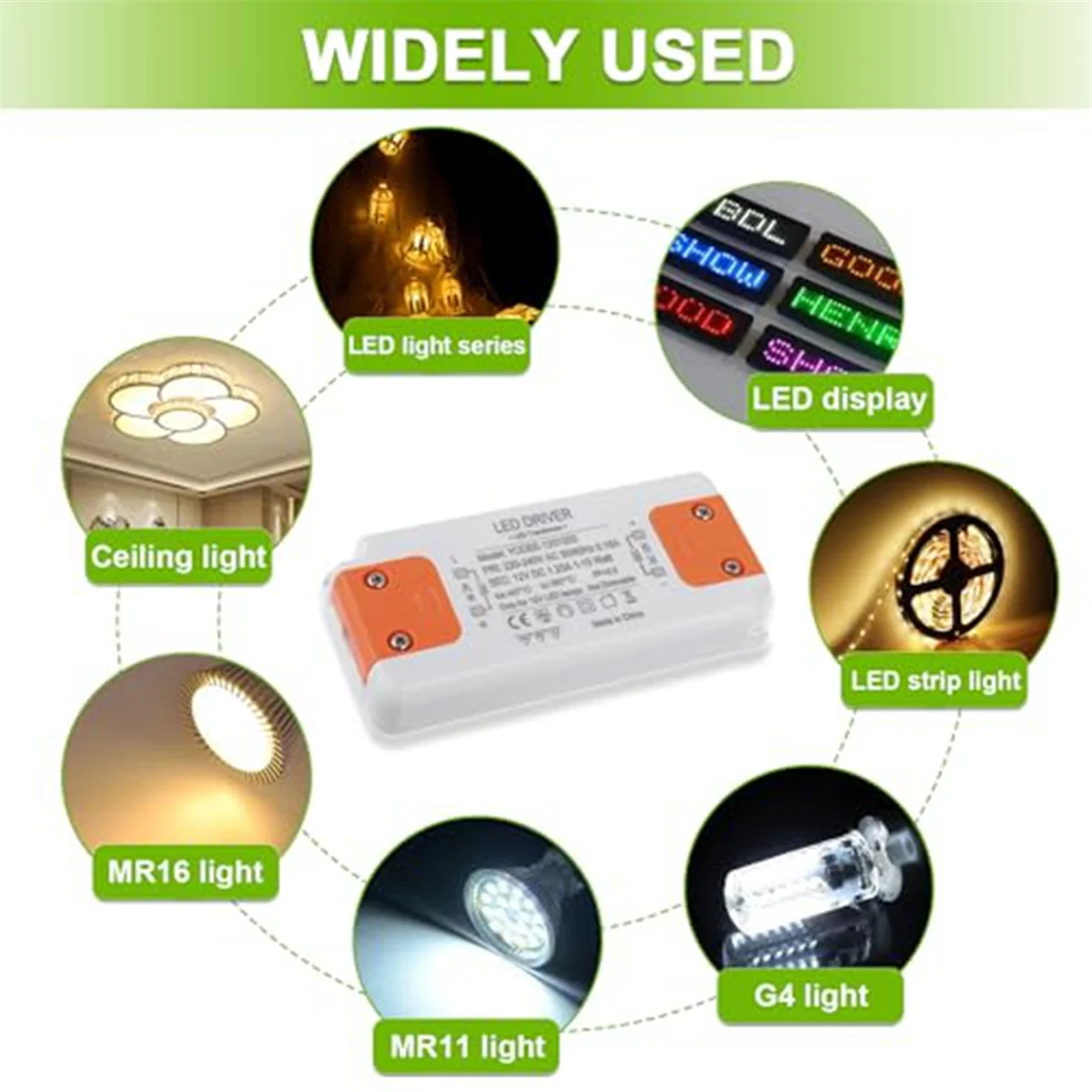 Светодиодный трансформатор 12 В 15 Вт светодиодный низкого напряжения бесшумный