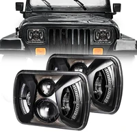 5x7inch led lights sealed beam h4 plug h6054 h5054 7x6 inch led headlights for jeep wrangler yj cherokee xj s10 blazer truck van