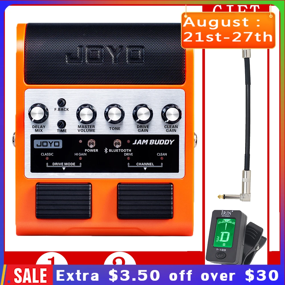 JOYO JAM BUDDY Mini Guitar Amp Speaker BT Stereo Guitar Amplifier Built-in Rechargeable Battery Guitar Electric Parts Accessory