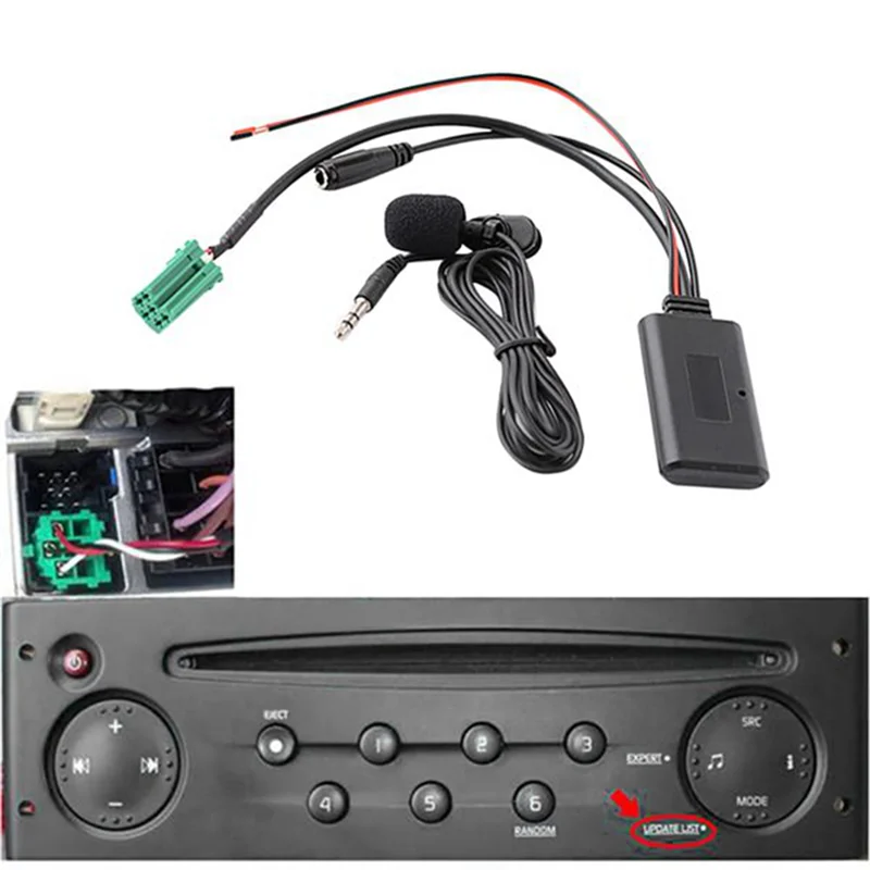 Автомобильный Bluetooth 6Pin Mini ISO AUX IN 3 5 мм аудио разъем съемный микрофон для Renault