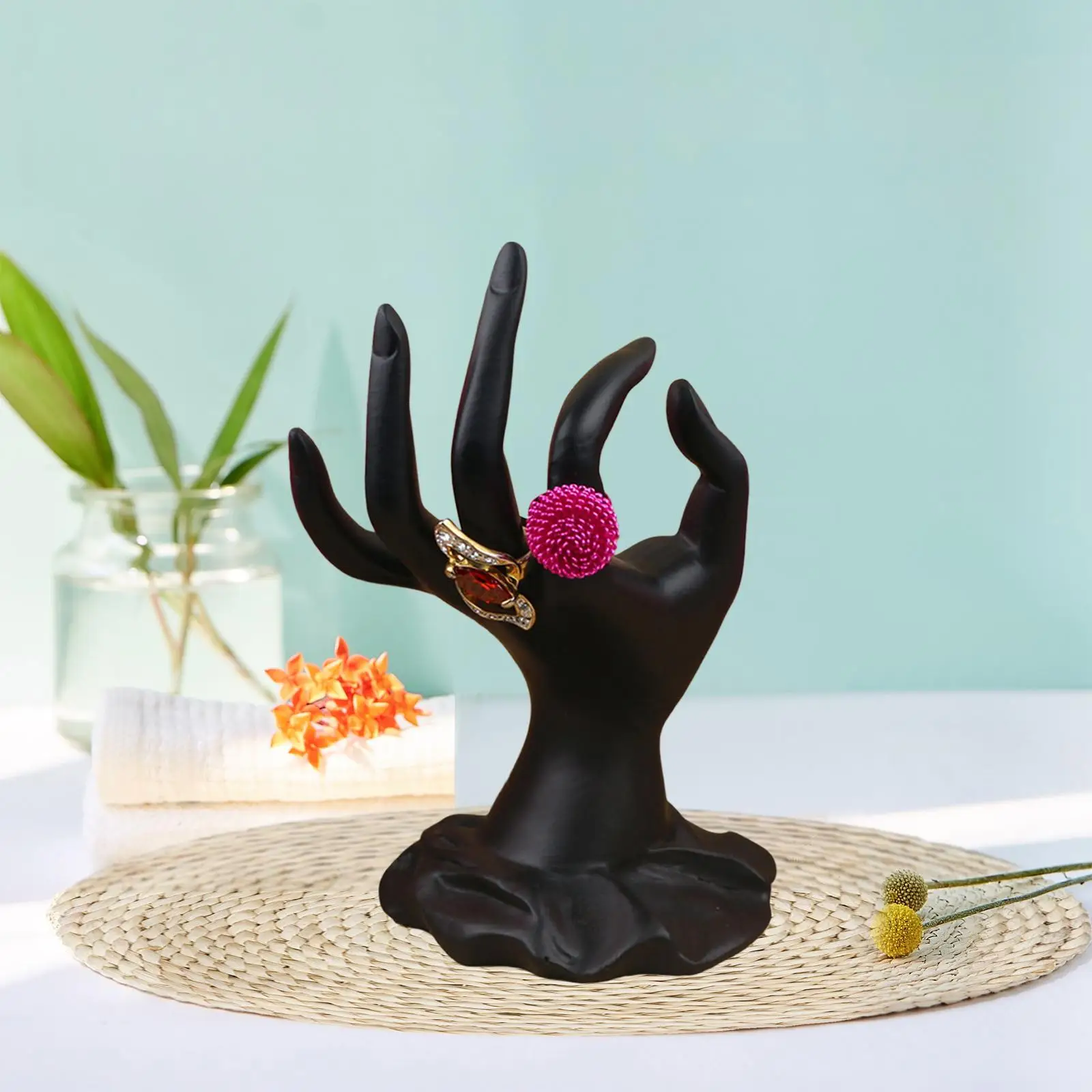 

Creative Jewelry Display Holder, Ok Hand Shape Organizer Resin Bathroom Rings Necklace Watch