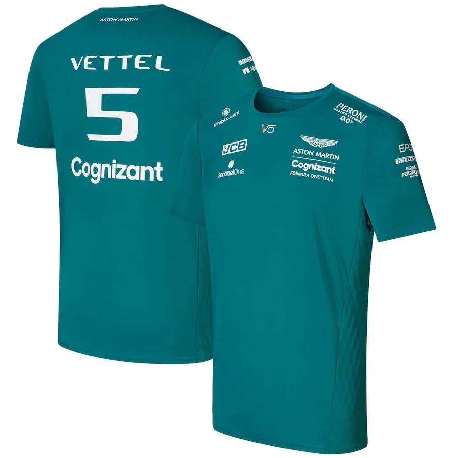 

T-Shirt de l'équipe de pilote officiel, polo Aston Martin Cognizant F1 2022, combinaison de course, Vettel, formule 1