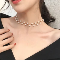necklace for women black white pearl jewelry short clavicle chain simple choker gift for friends