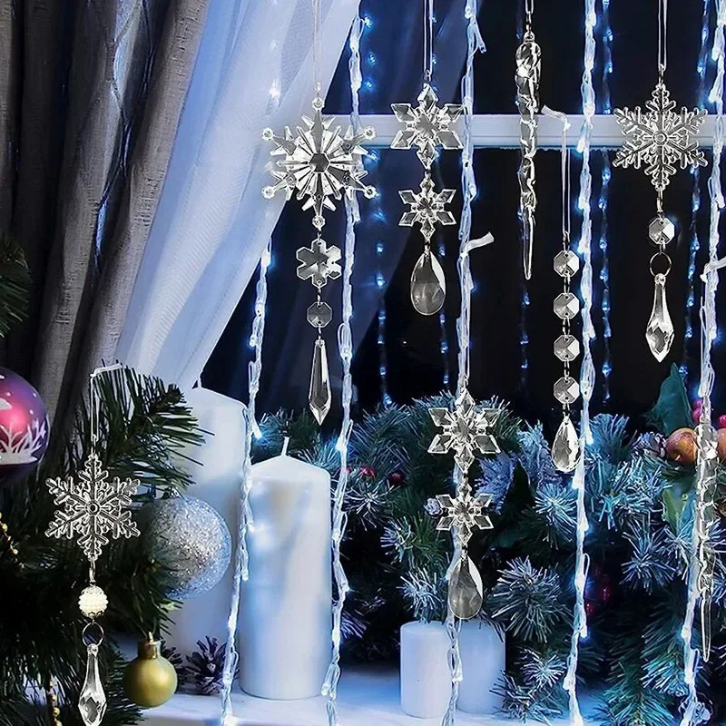 Рождественский Орнамент В Виде Снежинки Прозрачный Ледяной Конус