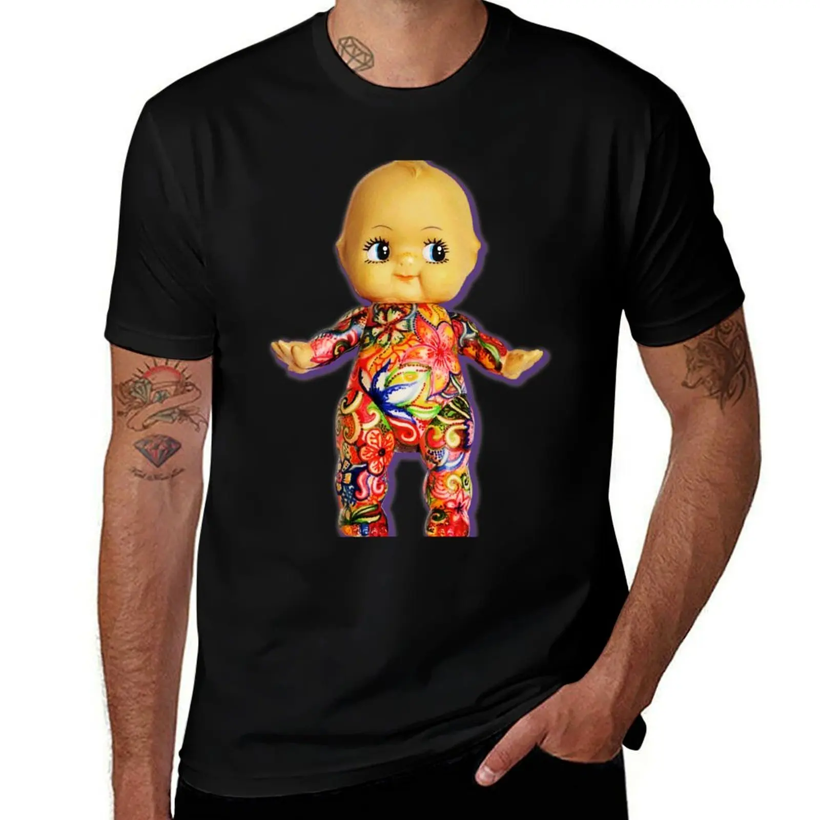 Фото Футболка Tattoo Kewpie, повседневная модная хлопковая футболка с коротким рукавом №1