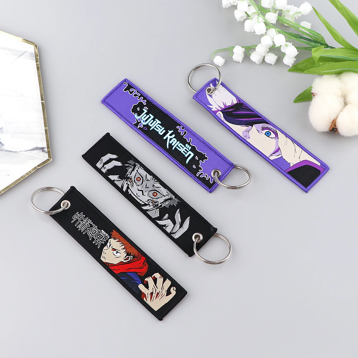 DB1051 Anime Jujutsu Kaisen Key Tag Keychain For Motorcycles The Key To Lucky Key Fobs Key Ring Chaveiro Brand Tag Kids Gifts