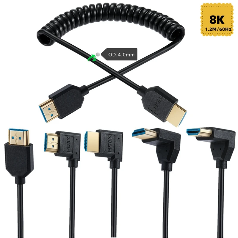 Угол 90 градусов HDMI — совместим со спиральными кабелями поддерживающими 48 Гбит/с