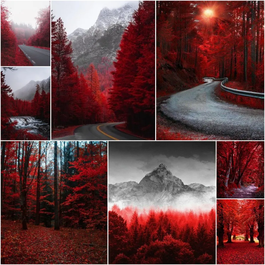 

DIY Full Square/Round Drill 5D Diamond Painting “Snow Mountain 、Fog 、Road” Cross Stitch Mosaic