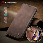 Ретро Кожаный Чехол Для Телефона iPhone 12 11 Pro 8, 7, 6, 6S, 5 5S Plus X XR XS Max SE 2020 защелкивающийся чехол-подставка на магните чехол со слотами для карт
