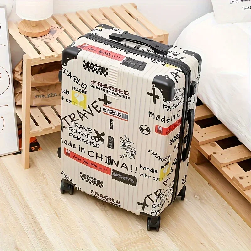 Шикарный чемодан большой вместимости 24 дюйма в стиле граффити с вращающимися