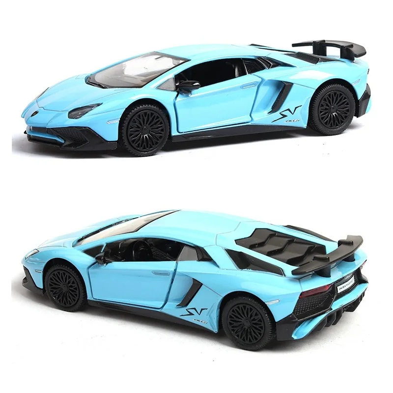 

1/36 Small Diecasts Model Car License Lambour 2 Openable Doors CH554990 Alloy Body Pull Back Motor