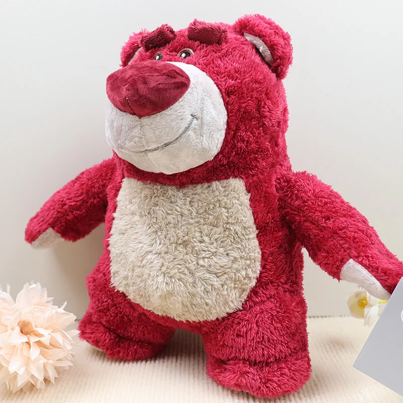 Фото Милые пушистые плюшевые игрушки Lotso Huggin Bear с ароматом клубники, мягкие плюшевые фигурки Pixar, подарок для девушки, аниме-персонаж №4