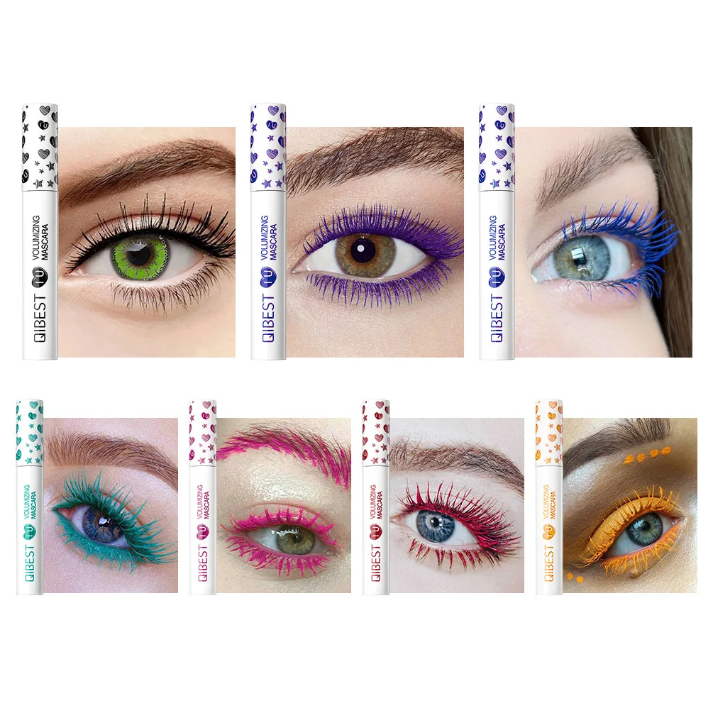 QIBEST Color Mascara Japanese Cosplay Curly Mascara Slender And Not Smudged