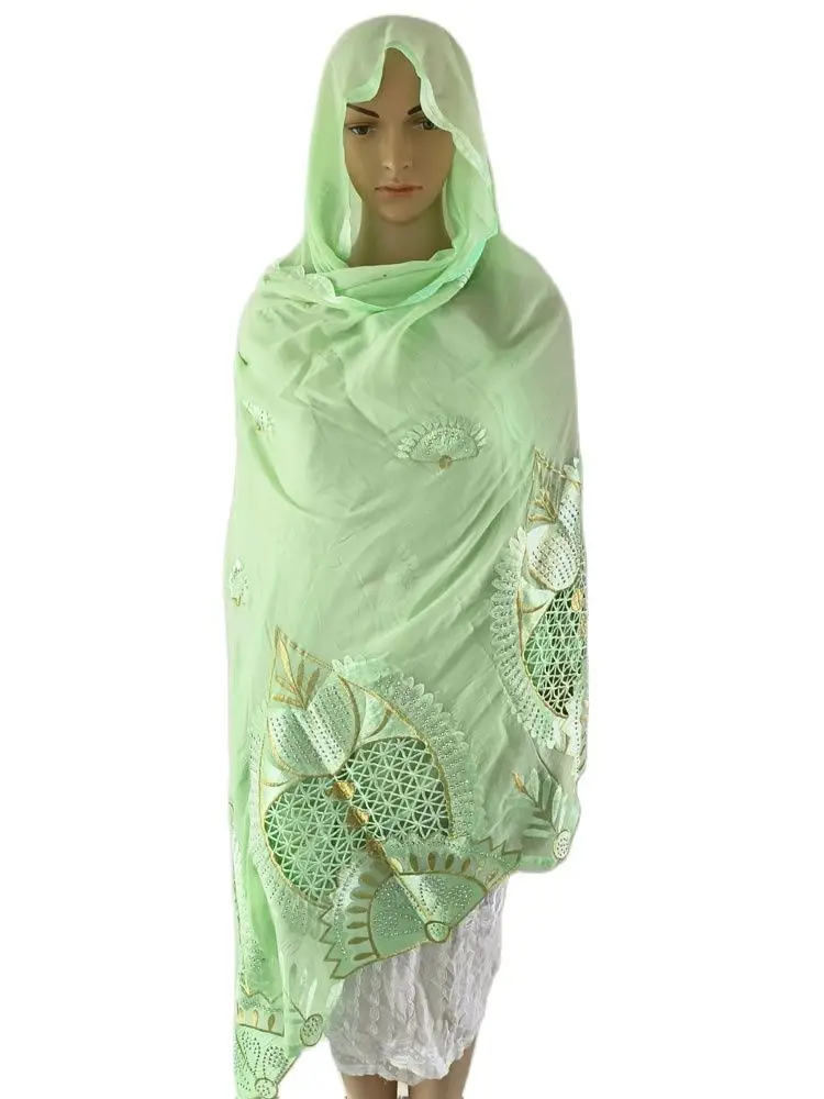 2023 Latest African Women High Quality muslim shawls scarf big size 240*110 heavy design dubai hijab shawls african embroidery