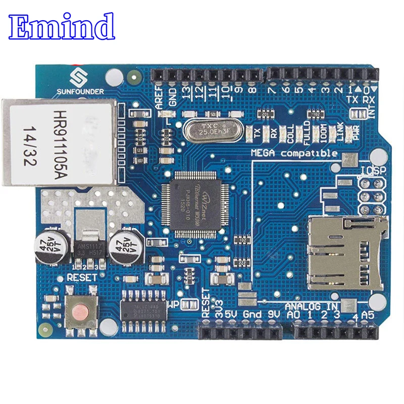 

Плата расширения сети Ethernet W5100 R3 1/3/5/10/20 шт., плата расширения сети SD-карты, поддержка расширения сети MEGA UNO