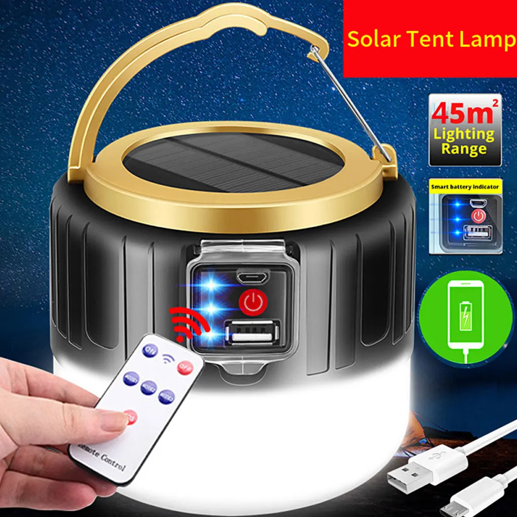 

Tent Lamp Solar Portable Light Waterproof Lantern Lighting Power Bank