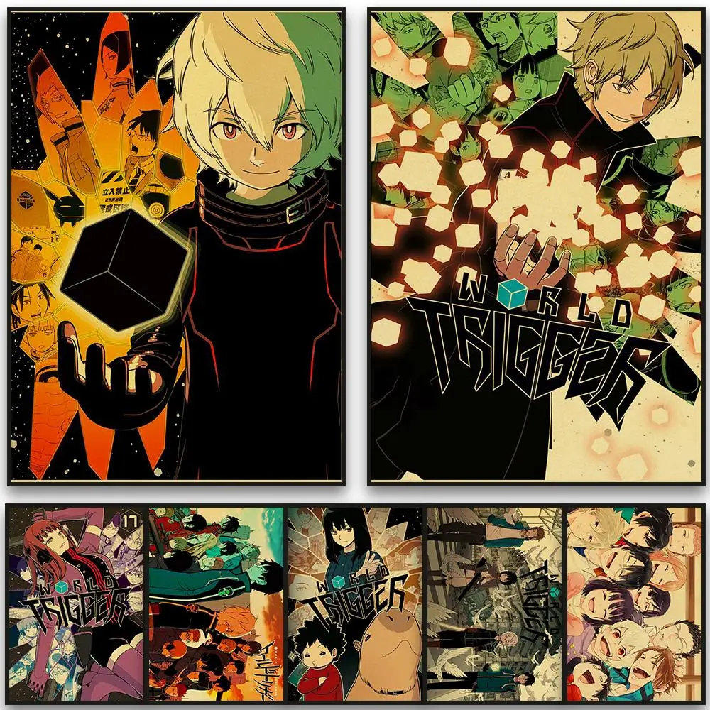 

World Trigger Cxl Anime Posters Laptop Kraft Paper Prints Wall Sticker Chambre Poster And Cafe Bedroom Home Decoration Posters