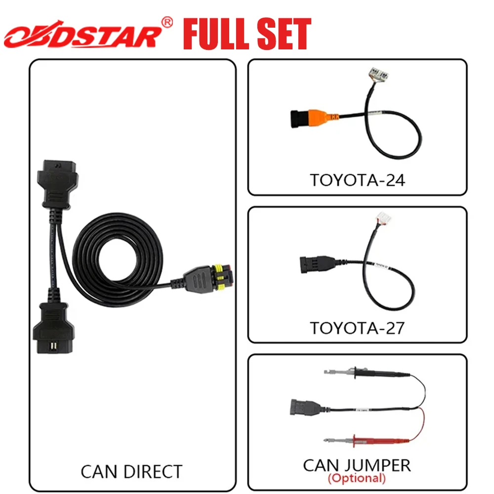 

КОМПЛЕКТ OBDSTAR CAN DIRECT для TOYOTA-27/24 Кабель без разборки, работающий с X300 DP PLUS