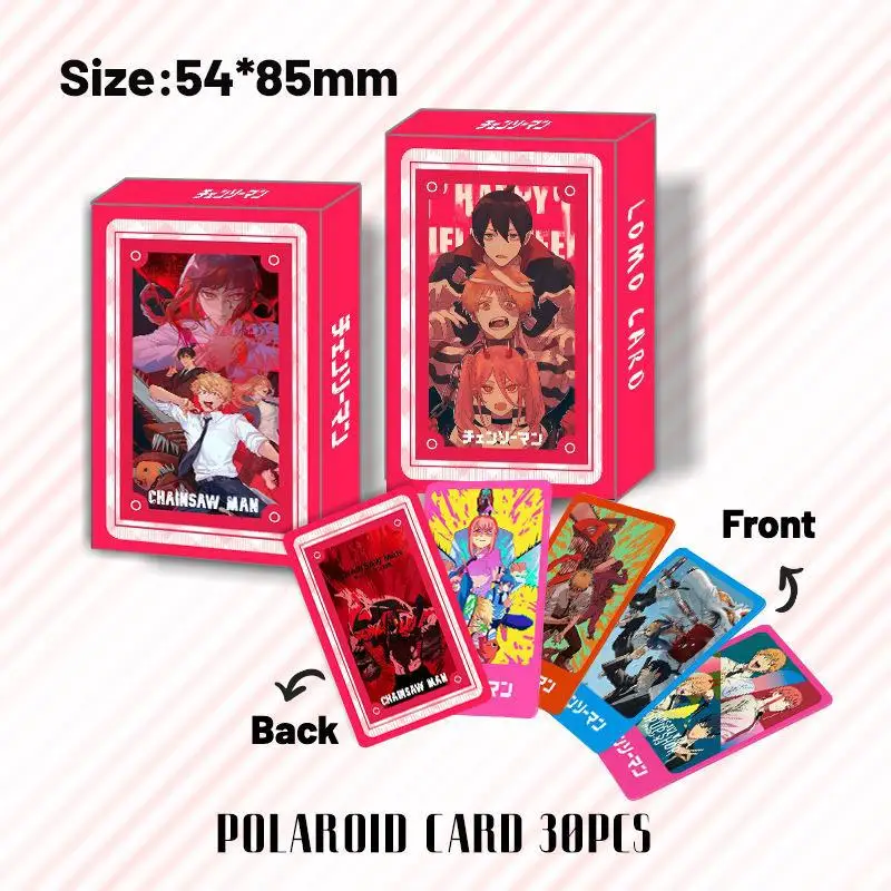 

Chainsaw Man 30 Double-sided LOMO Cards Anime Peripheral Greeting Collection