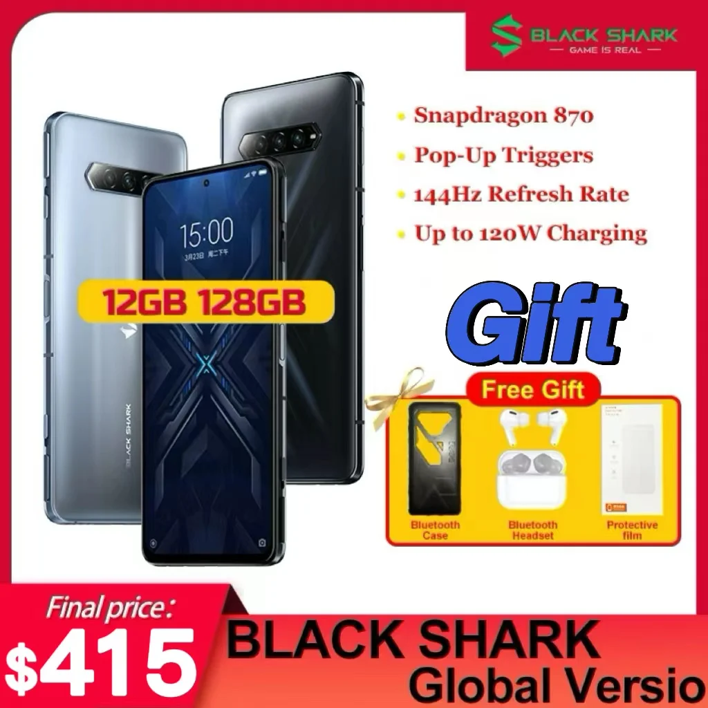 Фото Глобальная Версия Black Shark 4 5G Смартфон Snapdragon 870 игровой телефон 144 Гц Частота