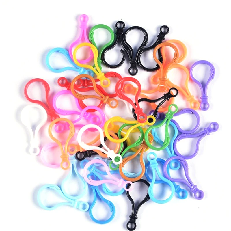 

10Pcs/Lot 16 Colors Mixed Gourd Shape Plastic Lobster Clasp Hooks Keychain End Connectors for DIY Accessories Jewelry Findings