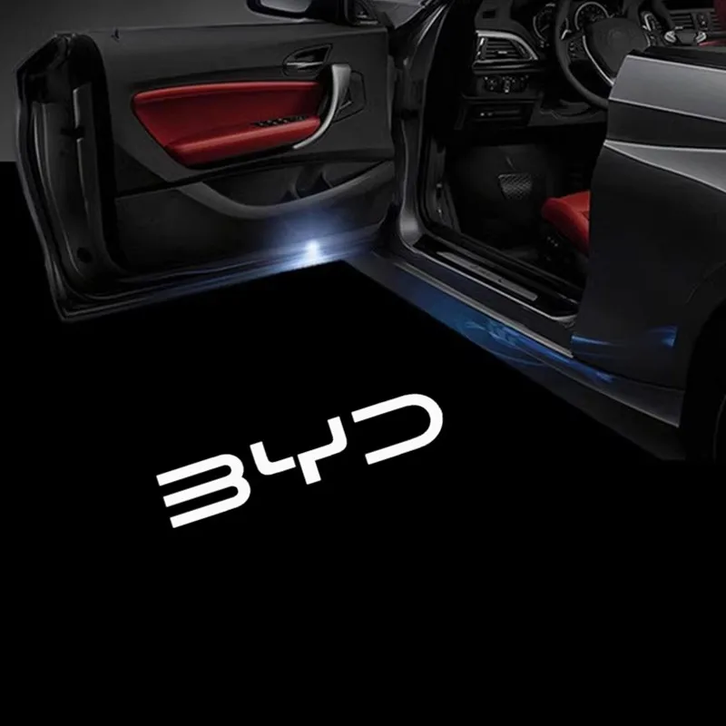 

2 шт. светодиодный лазерный проектор для дверей автомобиля, лампы призрака, приветственная атмосфера, аксессуары для BYD EV Han DM Song PLUS Qin PRO Seal EA1 ATTO3