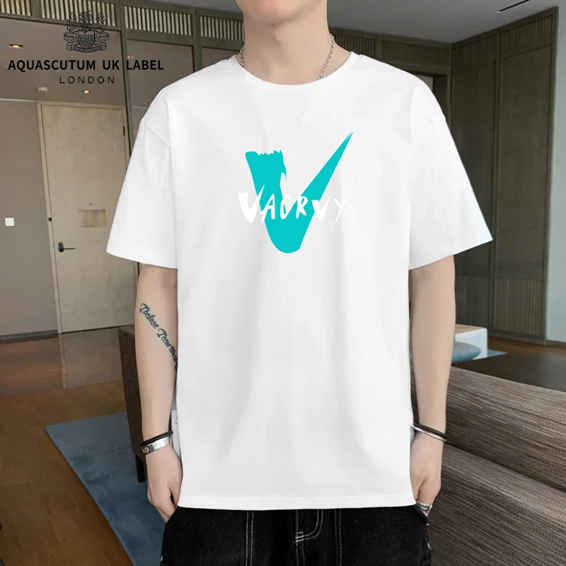 

Aquascutum Men's T-shirt short sleeve cotton clothes 2022 summer new leisure trend body style