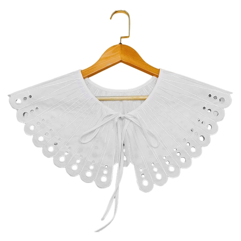 

Women Half Shirt Detachable Collar Hollow Out Dickey Collars Half Shirt Lace-Up