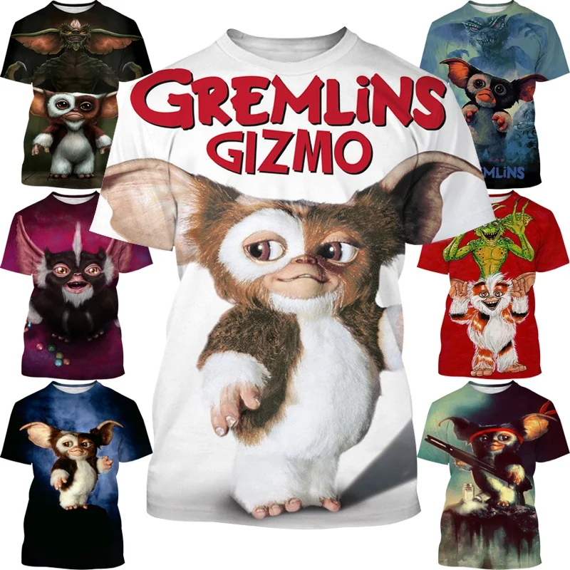 

Новинка, модная футболка с 3D-принтом героев аниме фильмов Gremlins Gizmo, летняя крутая Повседневная футболка унисекс с коротким рукавом