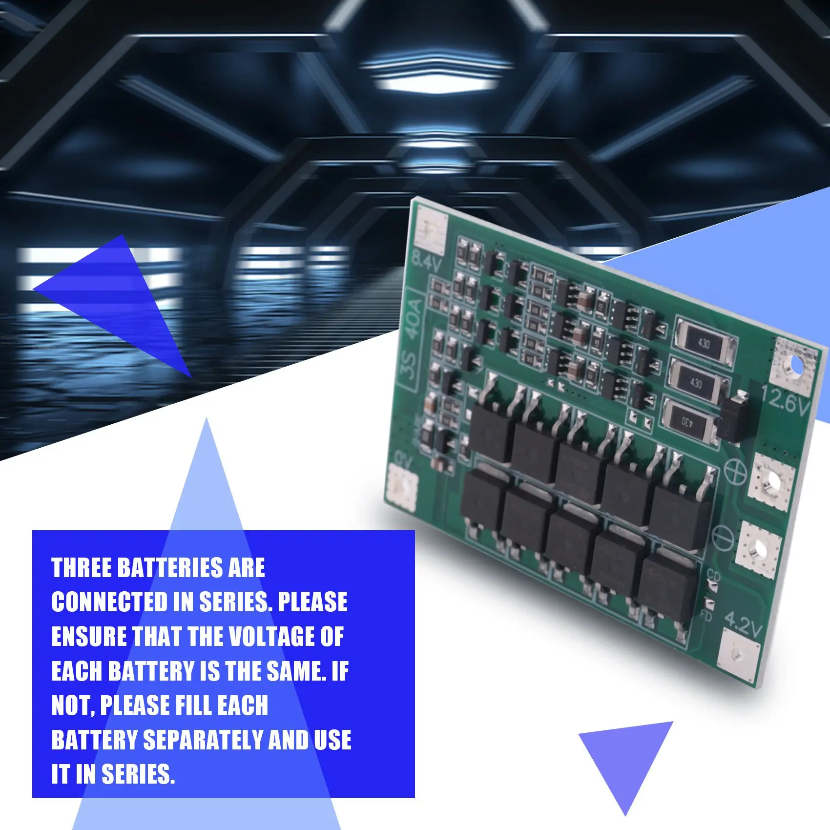 Фото 3S 40A для отвертки 12 В Li-Ion 18650 Bms Pcm Защитная плата аккумулятора Bms Pcm с модулем балансировочной литий-аккумуляторной батареи №5