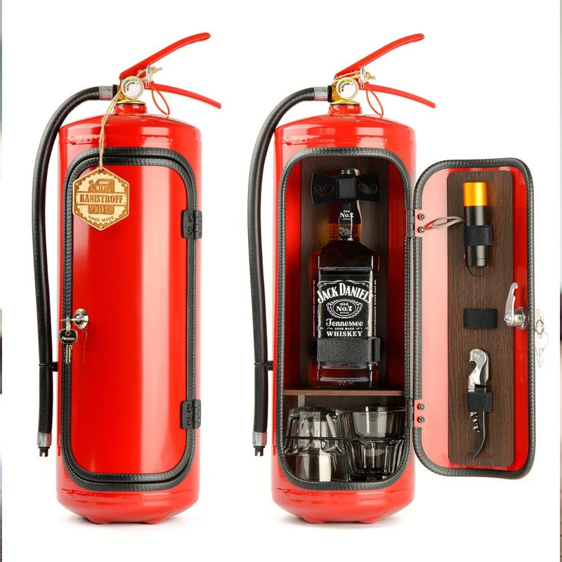 

Mini Bar Wine Cabinet Fire Extinguisher Shape Wine Cabinet Storage Decoration