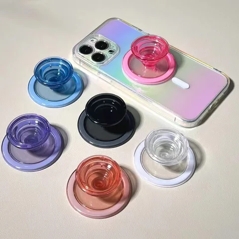 Розовая круглая магнитная ручка для телефона Magsafe Tok Griptok, подставка для iPhone, забавный складной держатель для беспроводной зарядки